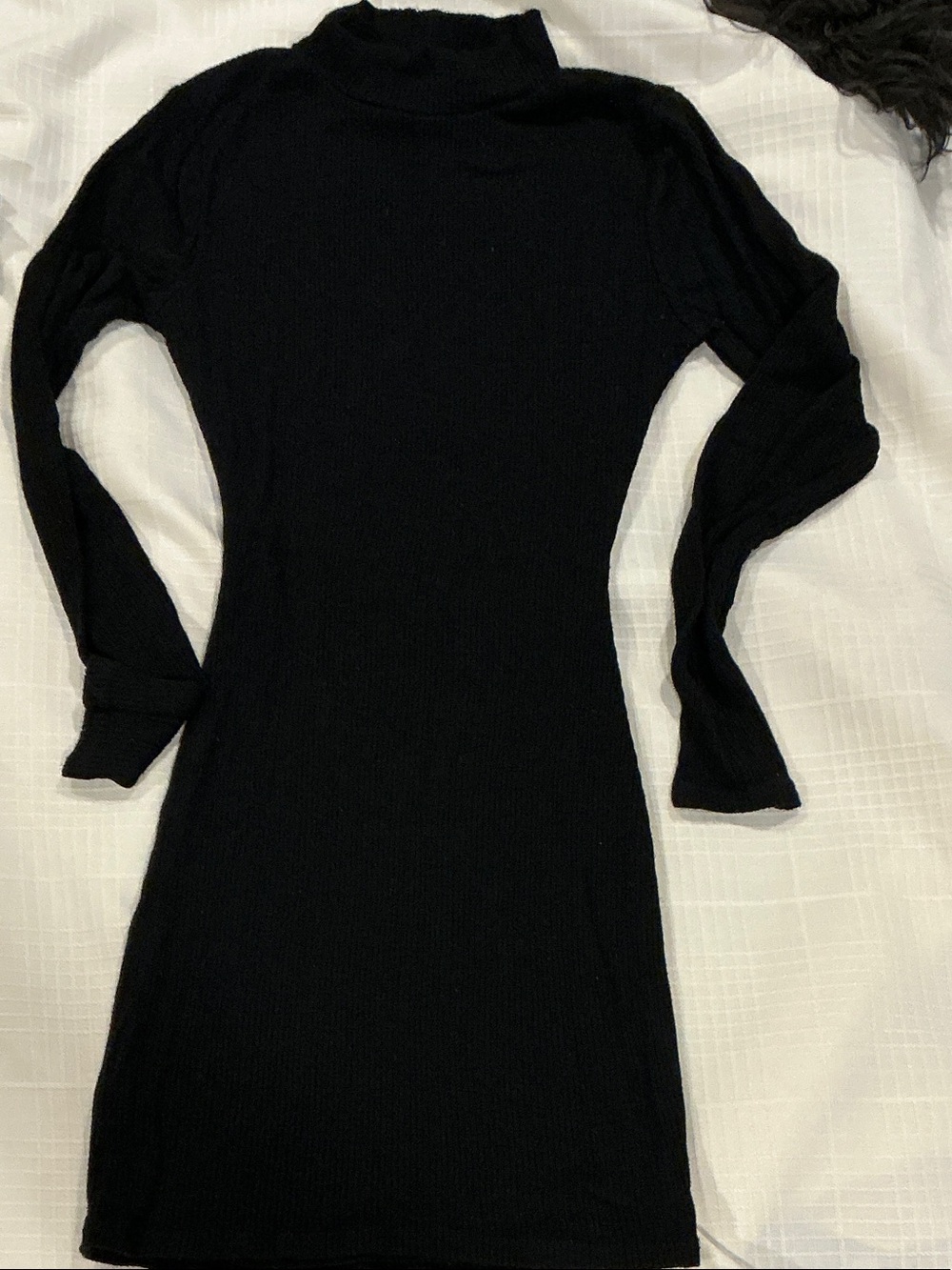Black Long Sleeve Turtleneck Bodycon Dress